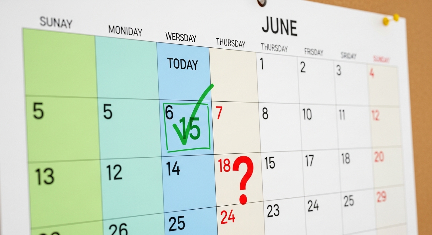 Calendar graphic illustrating how to calculate days until next birthday